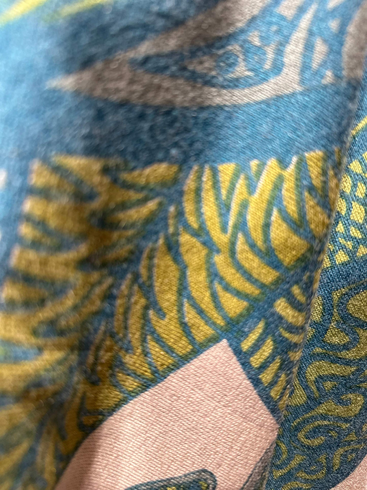 Rock SOUL FLOWERS 100% Kaschmir, Schlitz, Gummibund, Grün/beige, Ltd 2