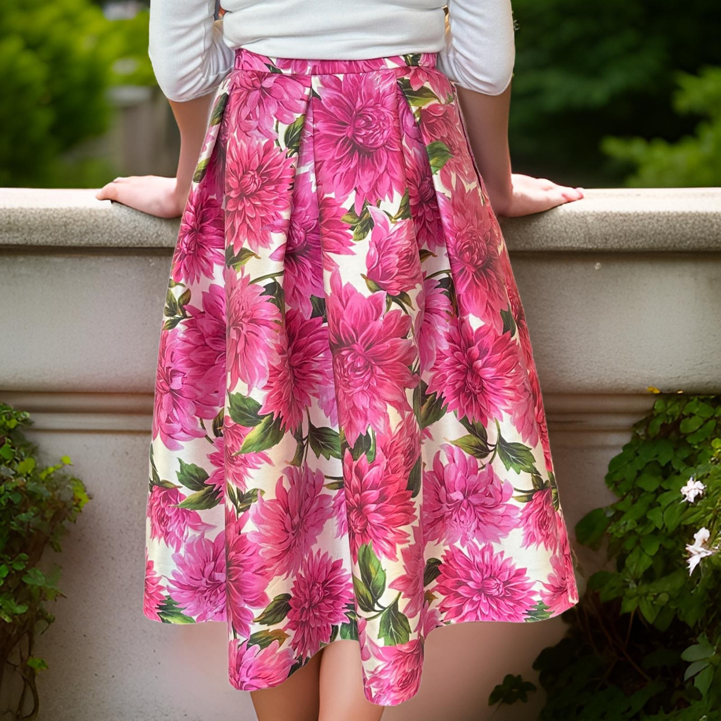 Rock TIMELESS SUSTAINABLE COLLECTION, Baumwolle Jaquard, grün & lila M