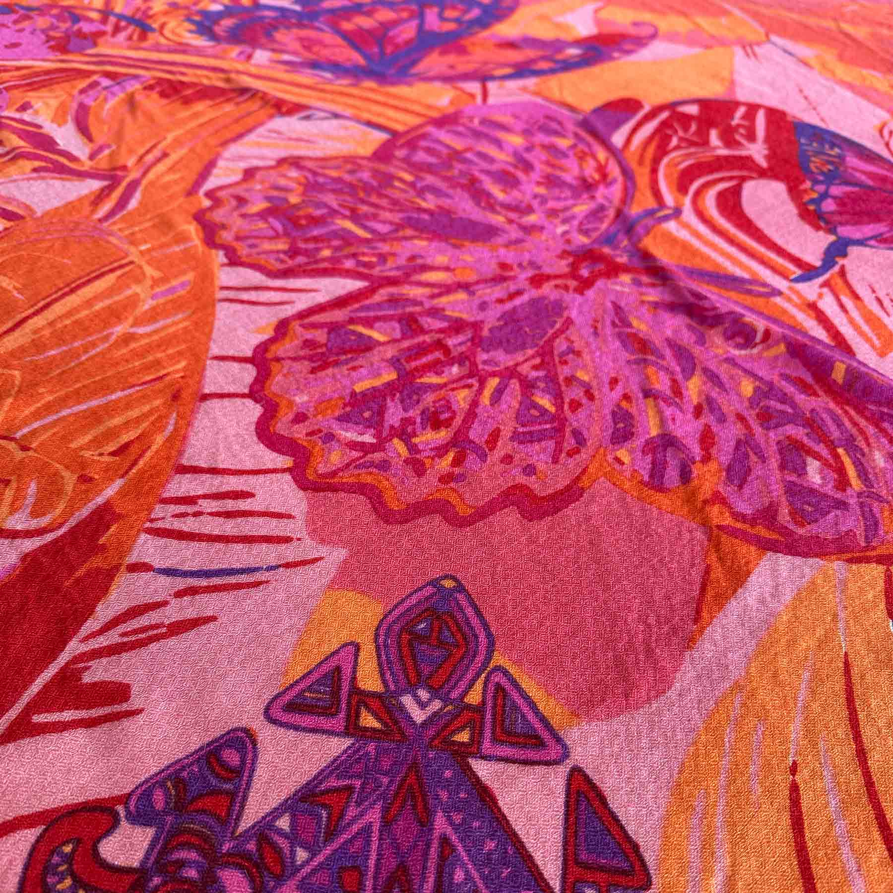 METHAMORPHOSE Kaschmir Carre Tuch, Lila, Orange, Burgund, Pink. Limitiert 3/5