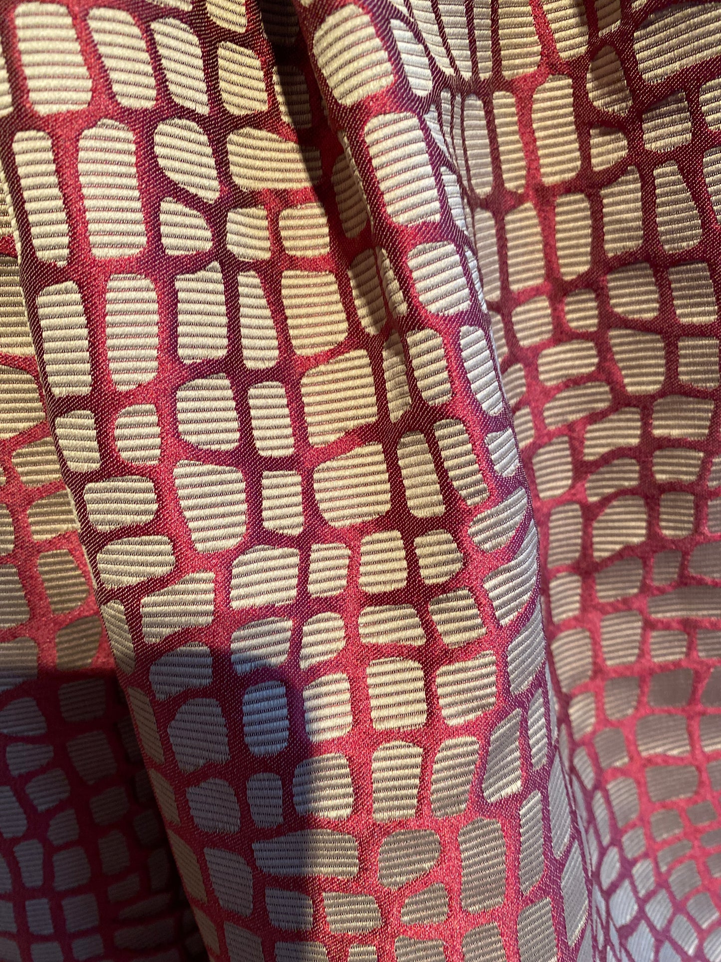 Brokat Seiden Rock - Reptile - burgundy/beige