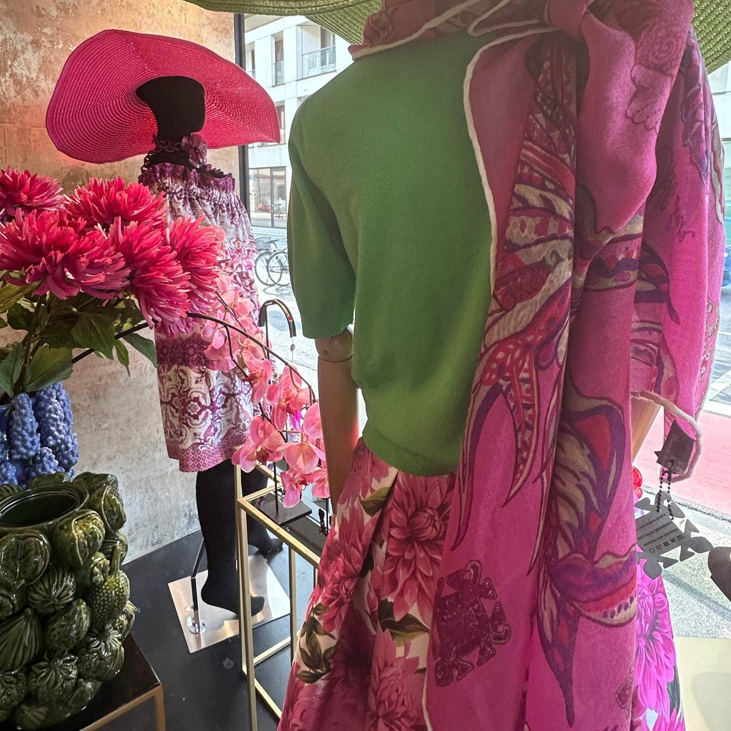 Rock TIMELESS SUSTAINABLE COLL., Kurzer Ballon, pink Dalias, M, Unikat