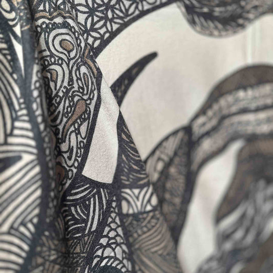 SOUL LEAVES Baby-Kaschmir Feinstrick Pullover mit Fledermaus-Ärmeln, schwarz  / taupe, limitiert # 2