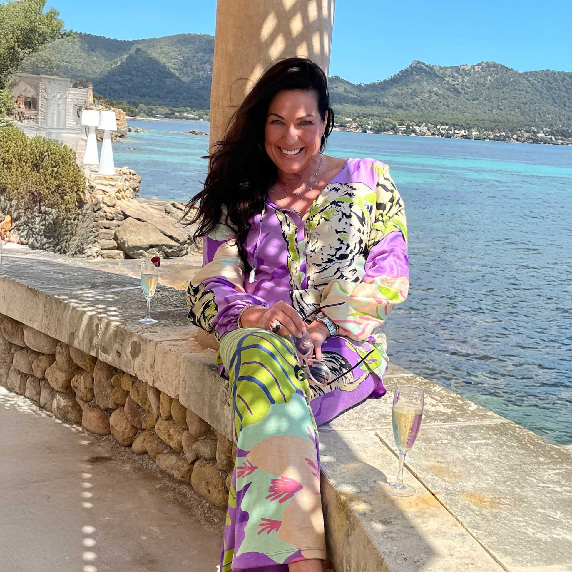 TIGER POND Feinstrick 100% Kaschmir Hose mit Schlag,  UNIKAT