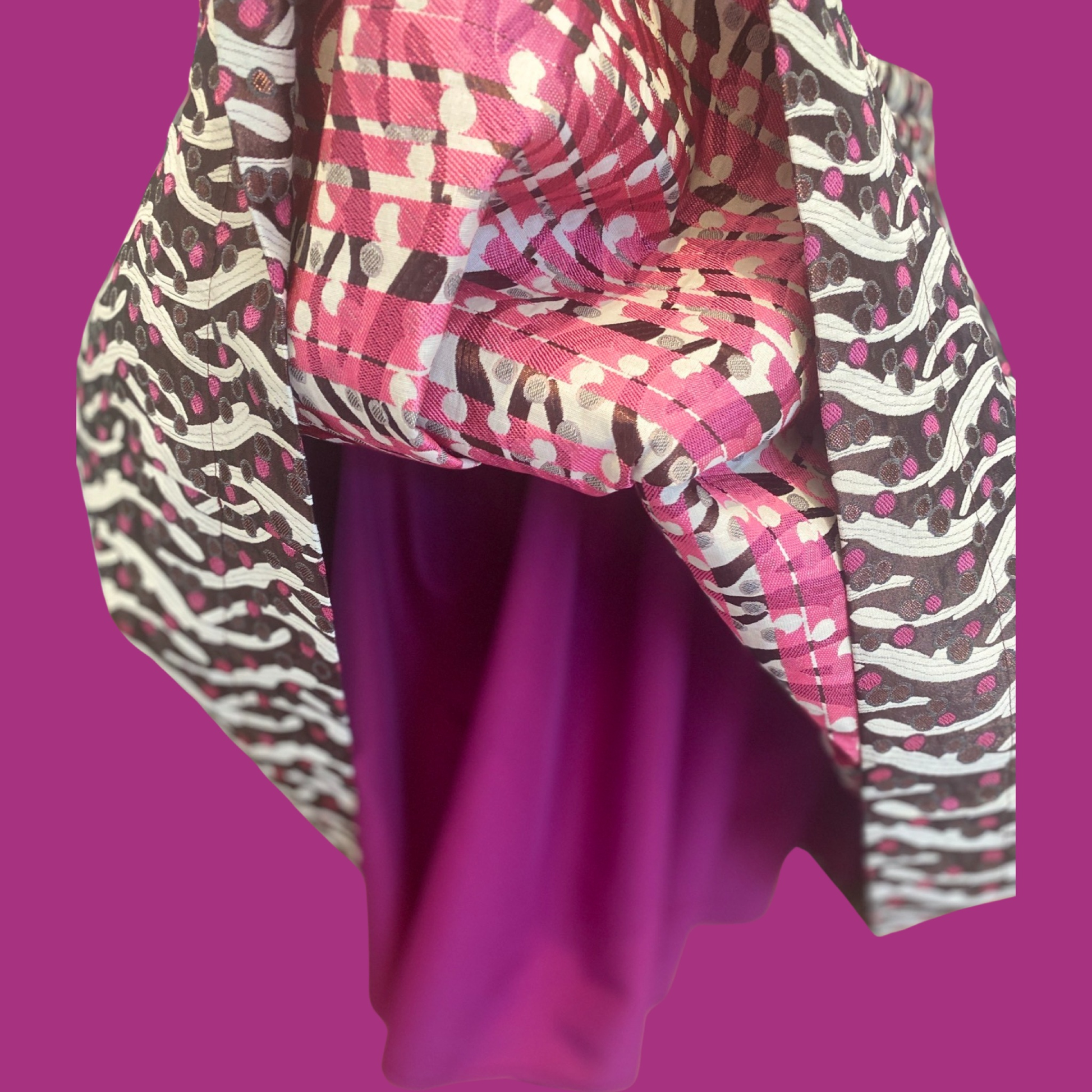 Rock Brokat Seiden - Rokoko- Berry/braun/creme