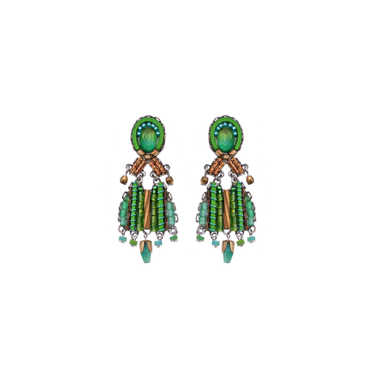 ZIA Grasland Ohrring-Set, Perlen in grün&braun, handmade by AYALA BAR