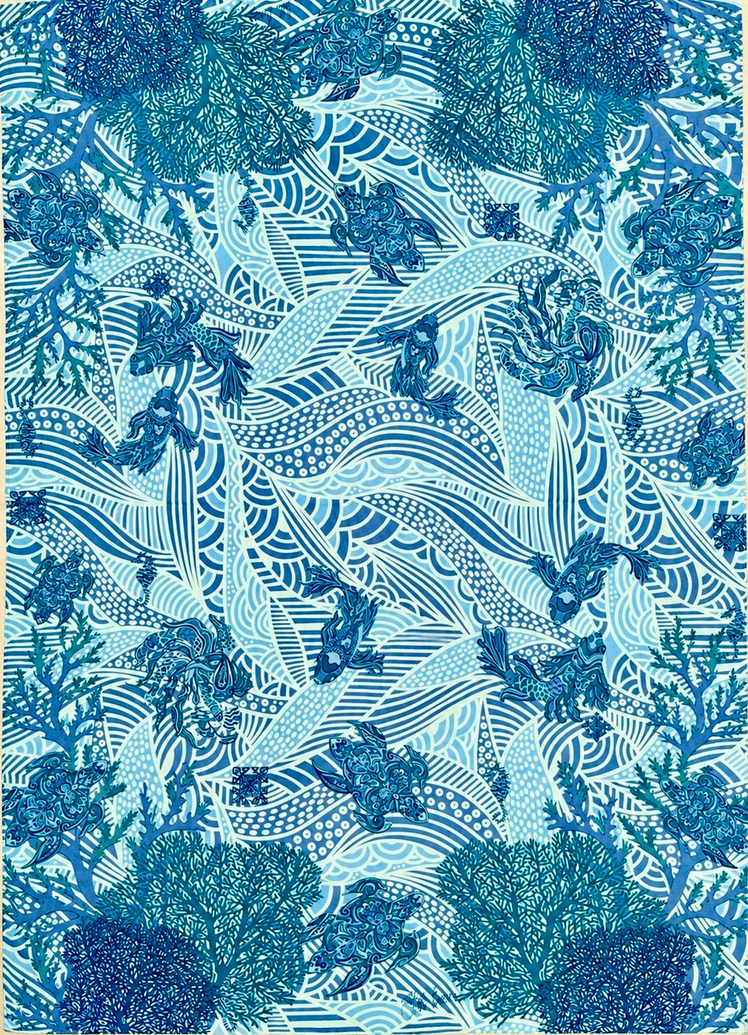 DEEP OCEAN Kaschmir Schal, 200 x 145 cm, Turqouise, Limited Edition #5