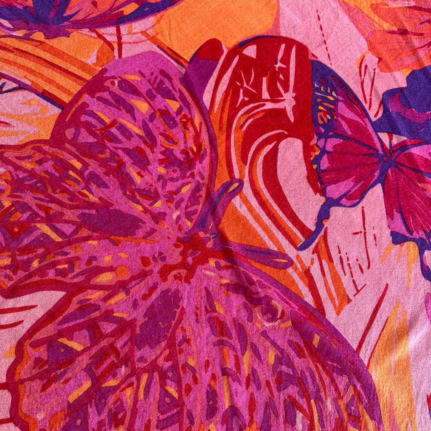 METHAMORPHOSE Kaschmir Carre Tuch, Lila, Orange, Burgund, Pink. Limitiert 3/5