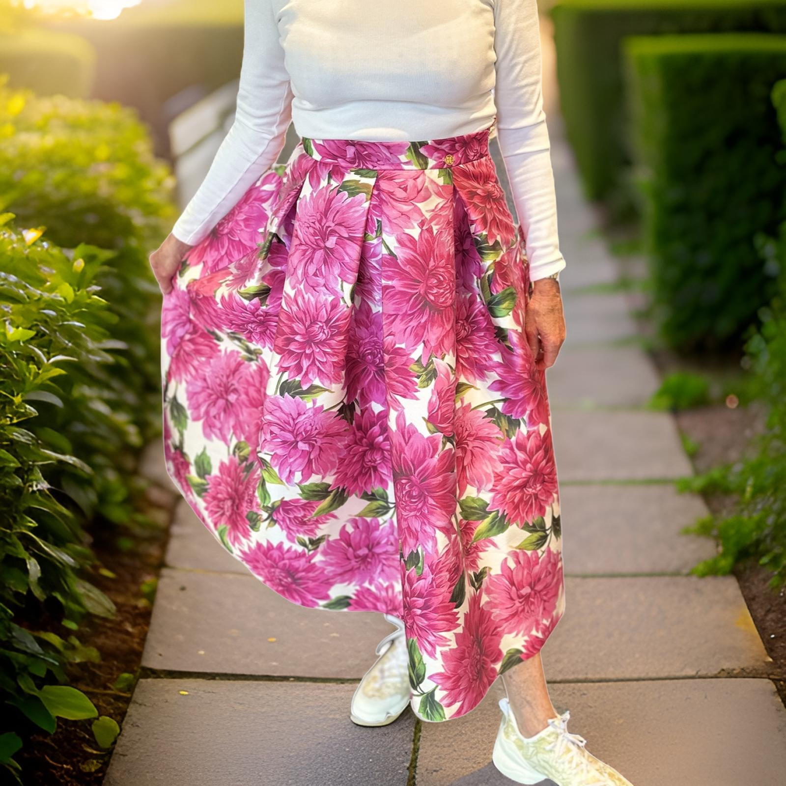 Rock TIMELESS SUSTAINABLE COLLECTION, Baumwolle Jaquard, grün & lila M