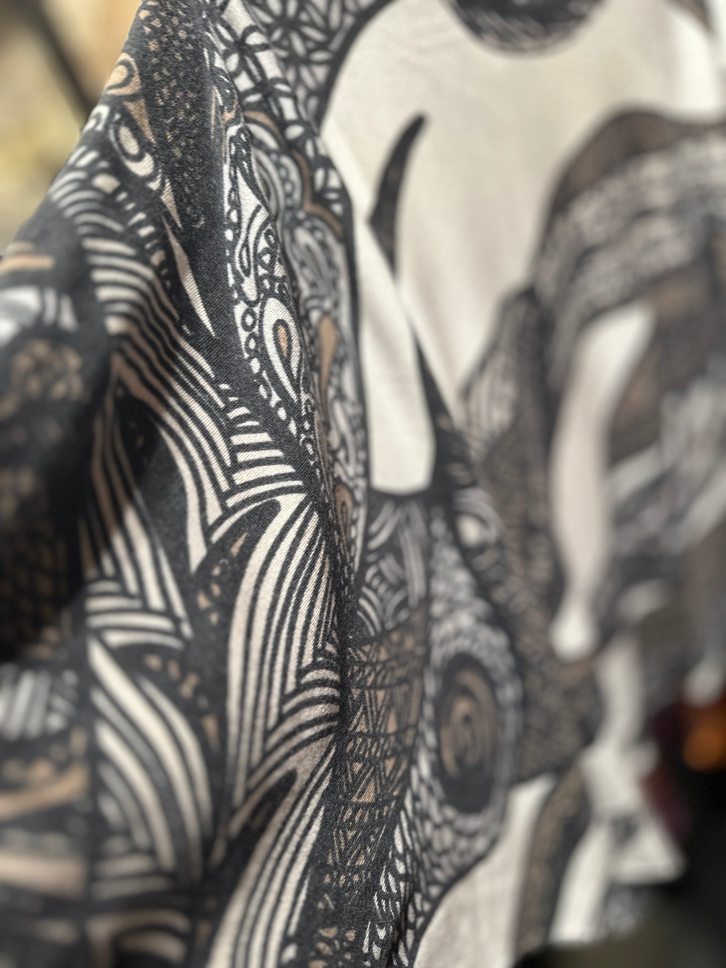 SOUL LEAVES Baby-Kaschmir Feinstrick Pullover mit Fledermaus-Ärmeln, schwarz  / taupe, limitiert # 2