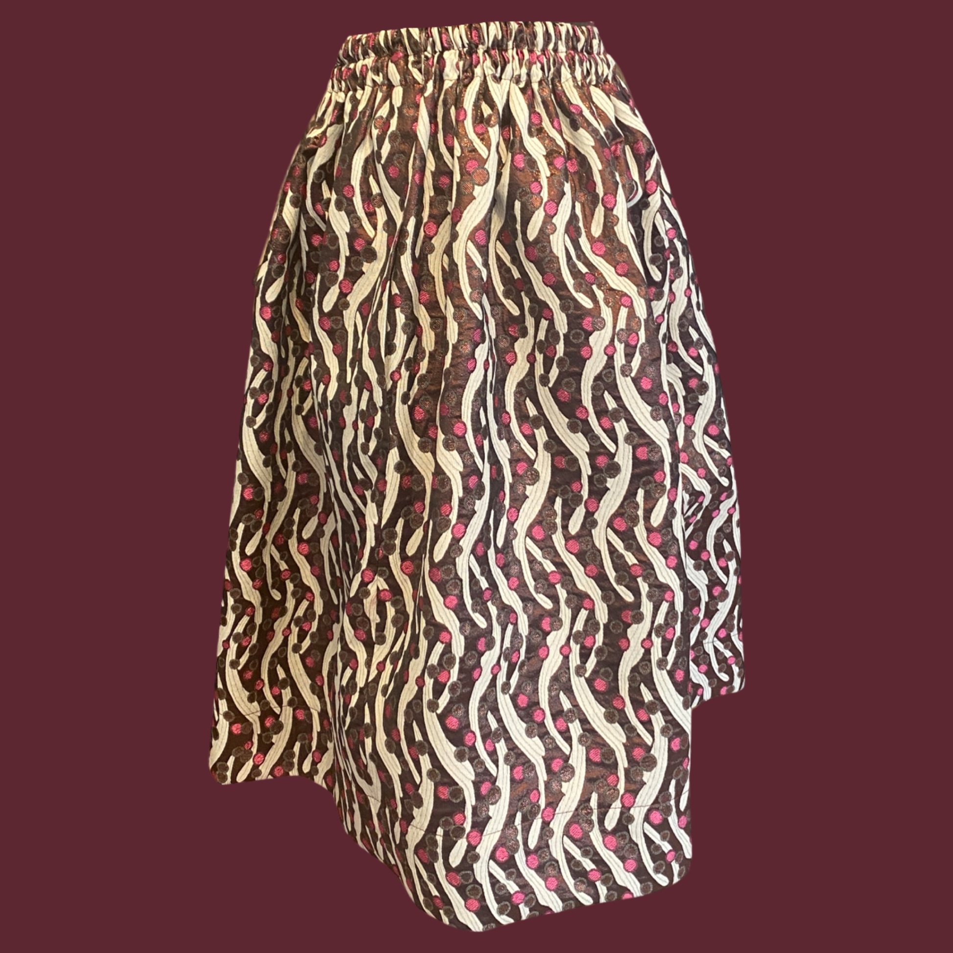 Rock Brokat Seiden - Rokoko- Berry/braun/creme