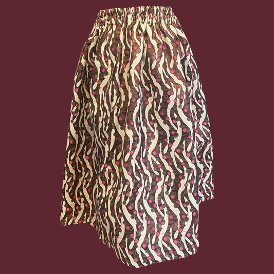 Rock Brokat Seiden - Rokoko- Berry/braun/creme