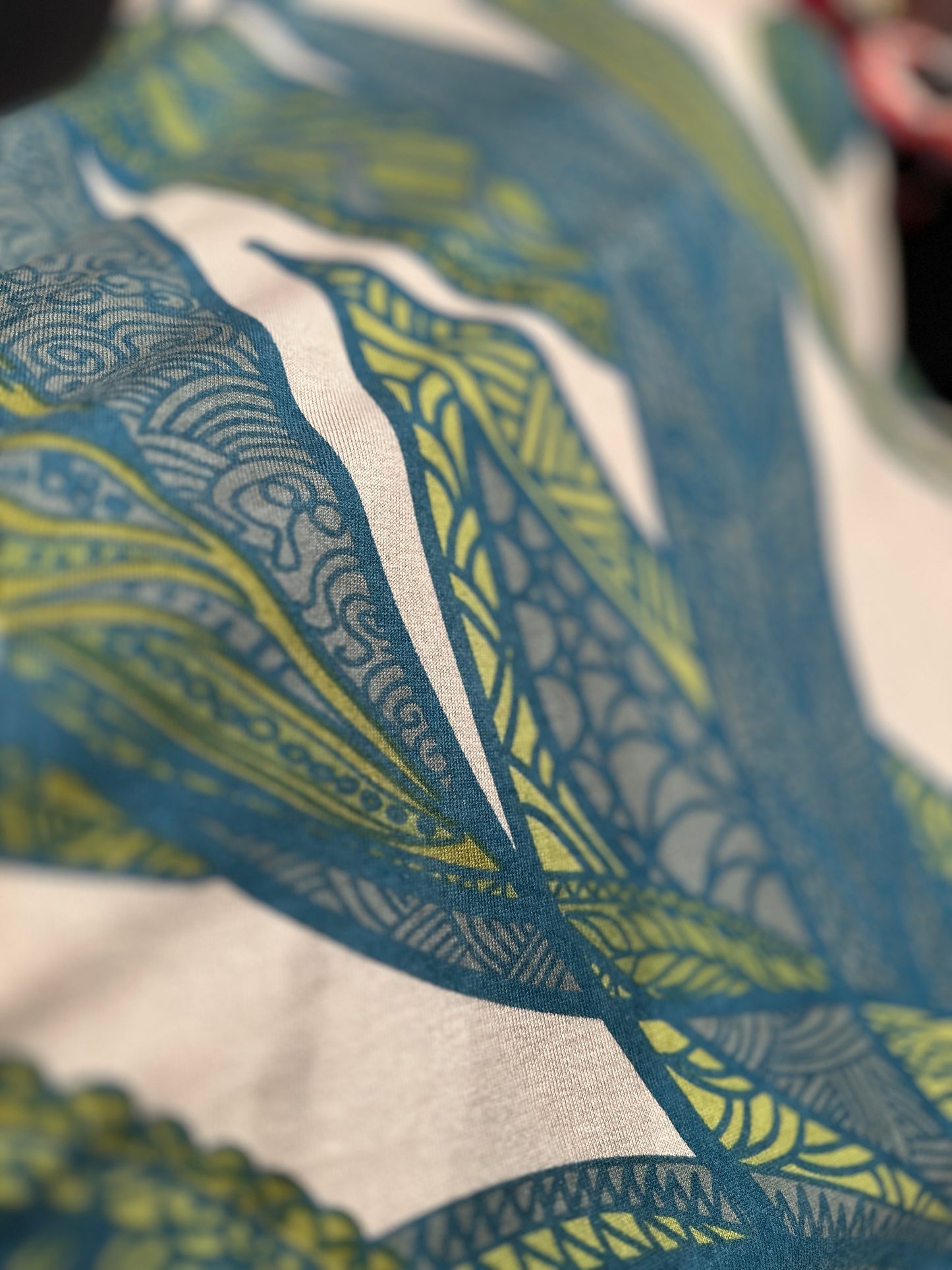 SOUL LEAVES Fein-Strick Kaschmir & Seide Poncho, bedruckt, UNIKAT