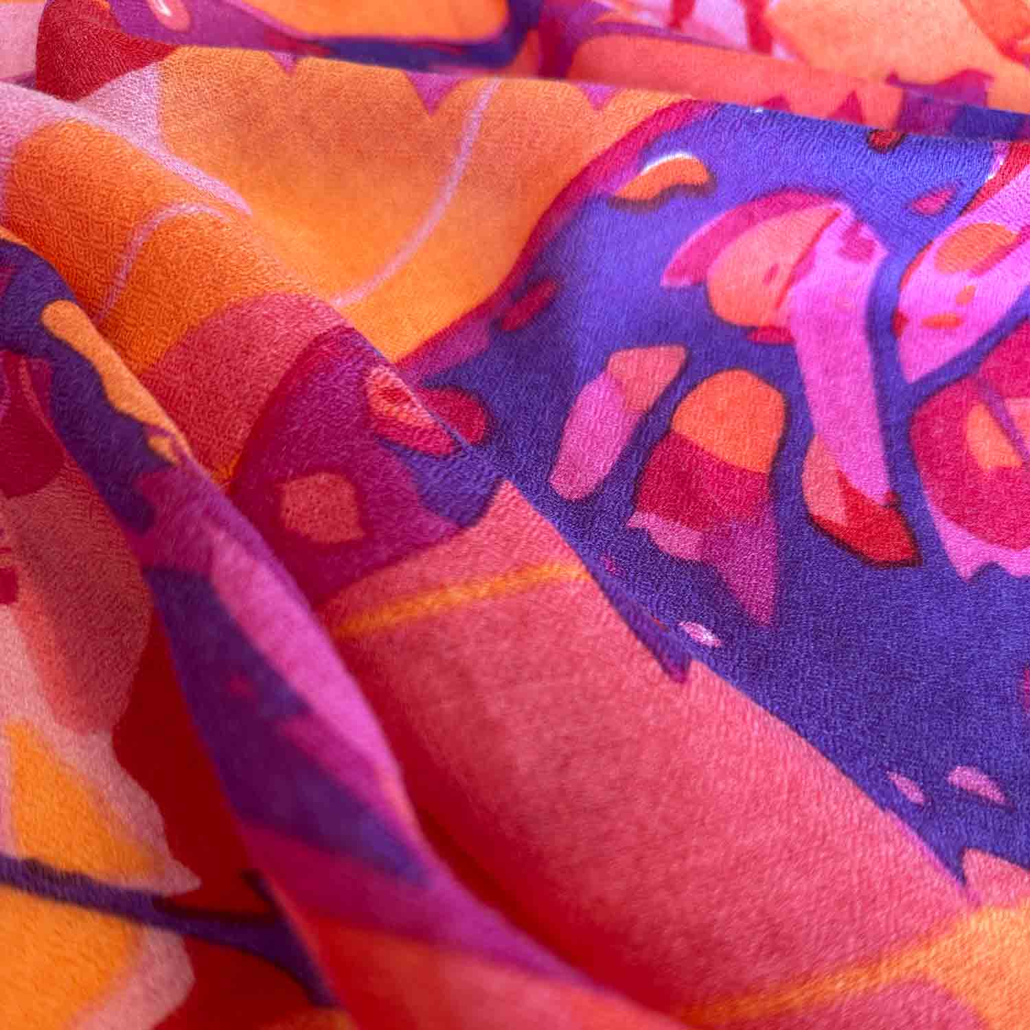 METHAMORPHOSE Kaschmir Carre Tuch, Lila, Orange, Burgund, Pink. Limitiert 3/5