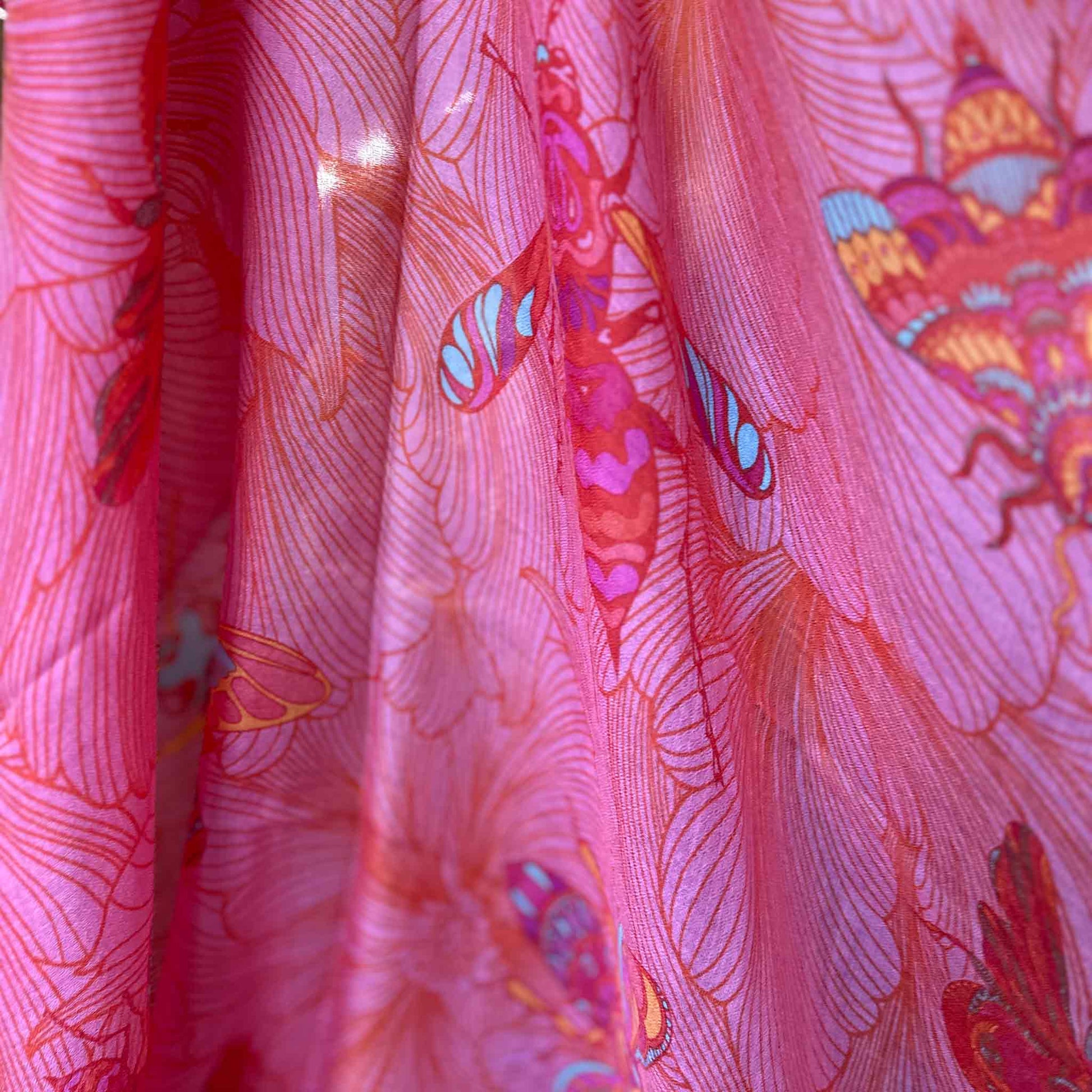 Leichter Sommerschal, 100% Kaschmir, Sonderedition “Safe the 🐝 “ pink