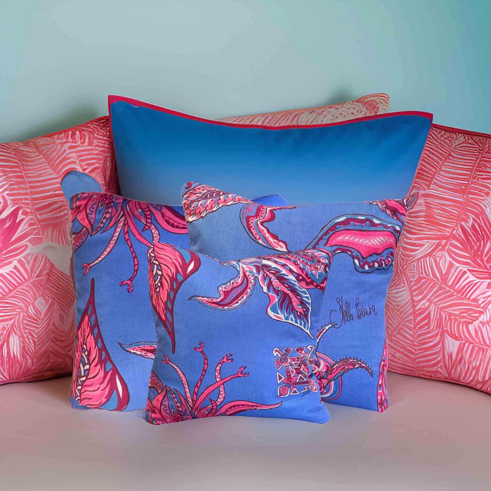 SOUL FLOWERS Deco Kissen, aus Wolle & Seide handgefertigt, Unikate – stella-esvara
