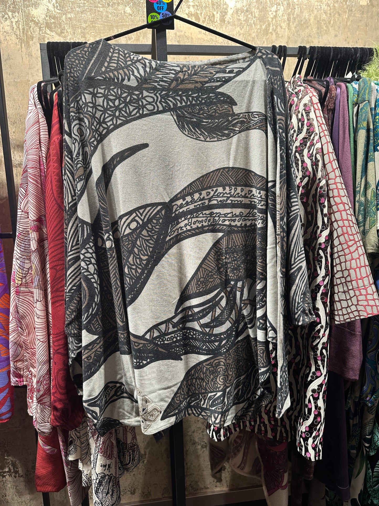 SOUL LEAVES Baby-Kaschmir Feinstrick Pullover mit Fledermaus-Ärmeln, schwarz  / taupe, limitiert # 2