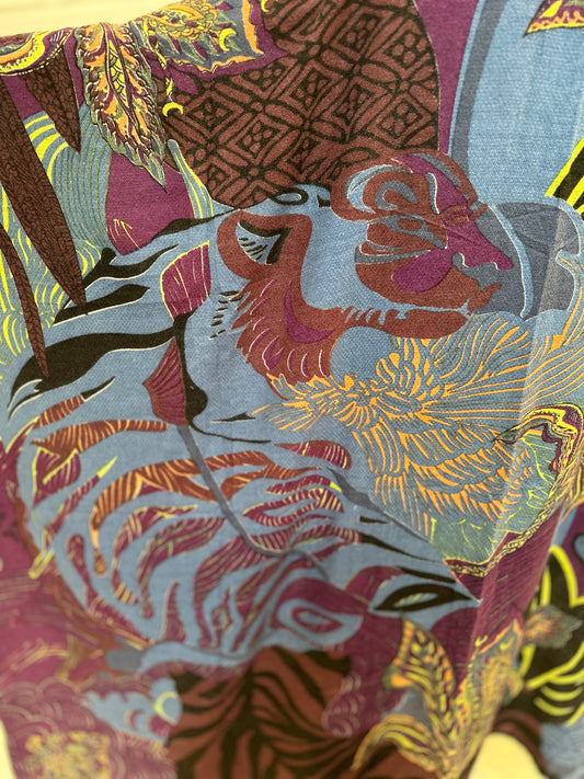 WILD FAMILY BONDS Kaschmir Cape/Stola, Blau , Pflaume, Orange, Lila & Braun - Limited Edition #5