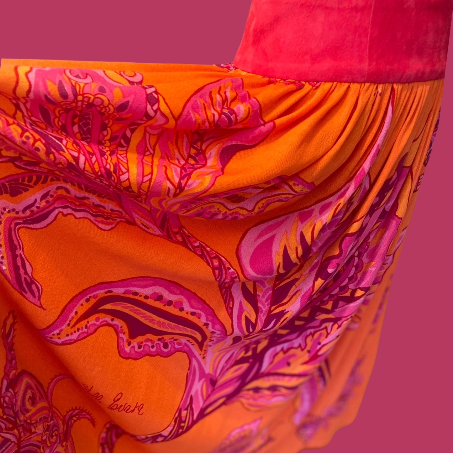 SOUL FLOWERS Wolle & Seiden Winter Tunika, orange & pink, UNIKAT