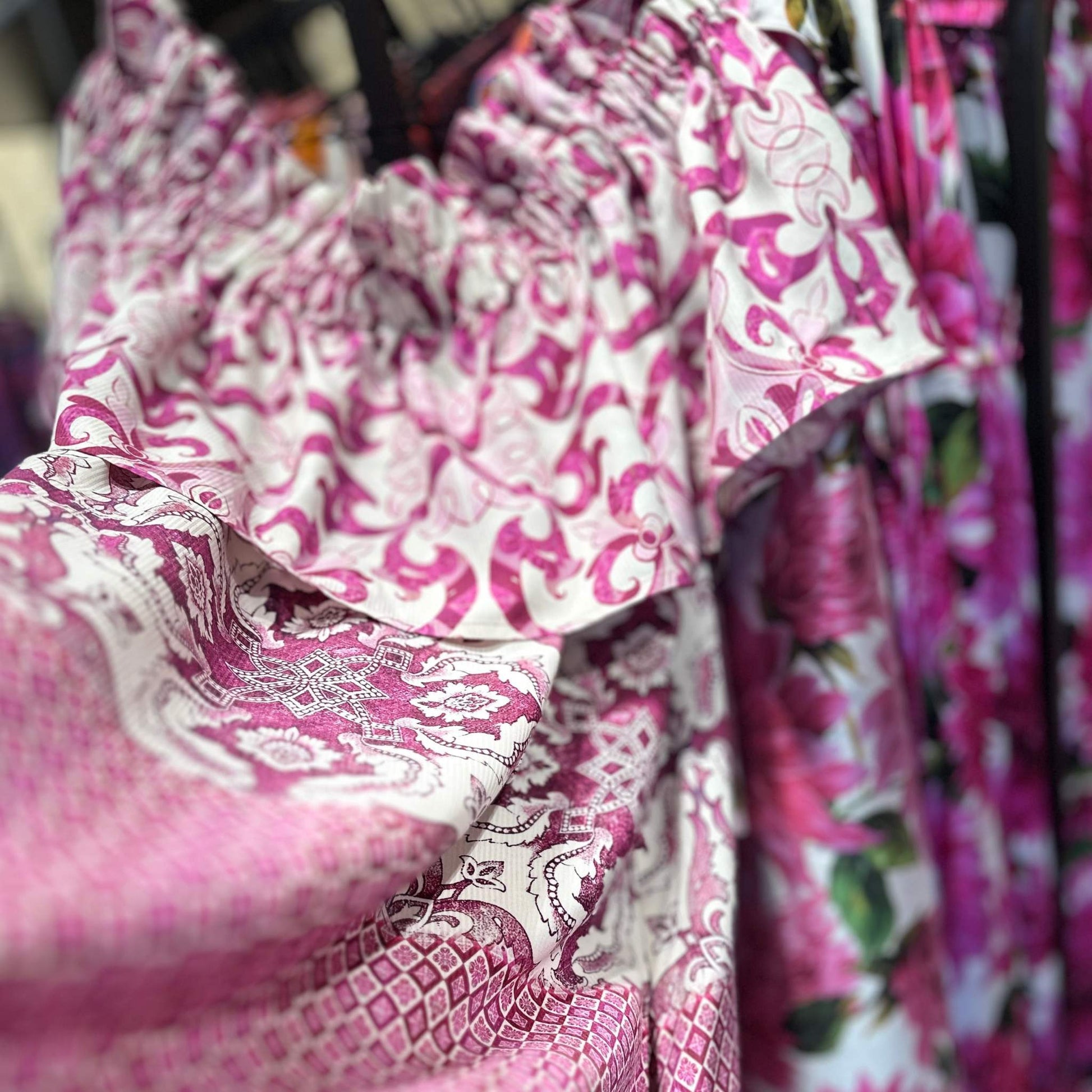 TIMELESS SUSTAINABLE COLLECTION Carmen Sommerkleid, Majolica Baumwolle, L, Unikat