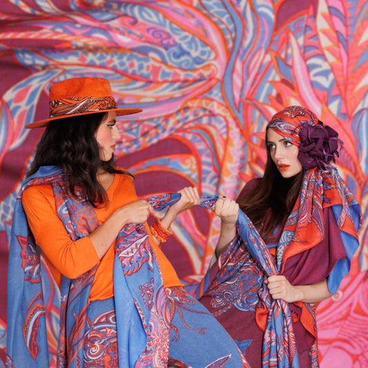 “BONDED IN GARDEN EDEN” - LIMITED EDITION #2 of 3 pieces - Cashmere & Silk, Doubleface - Plum