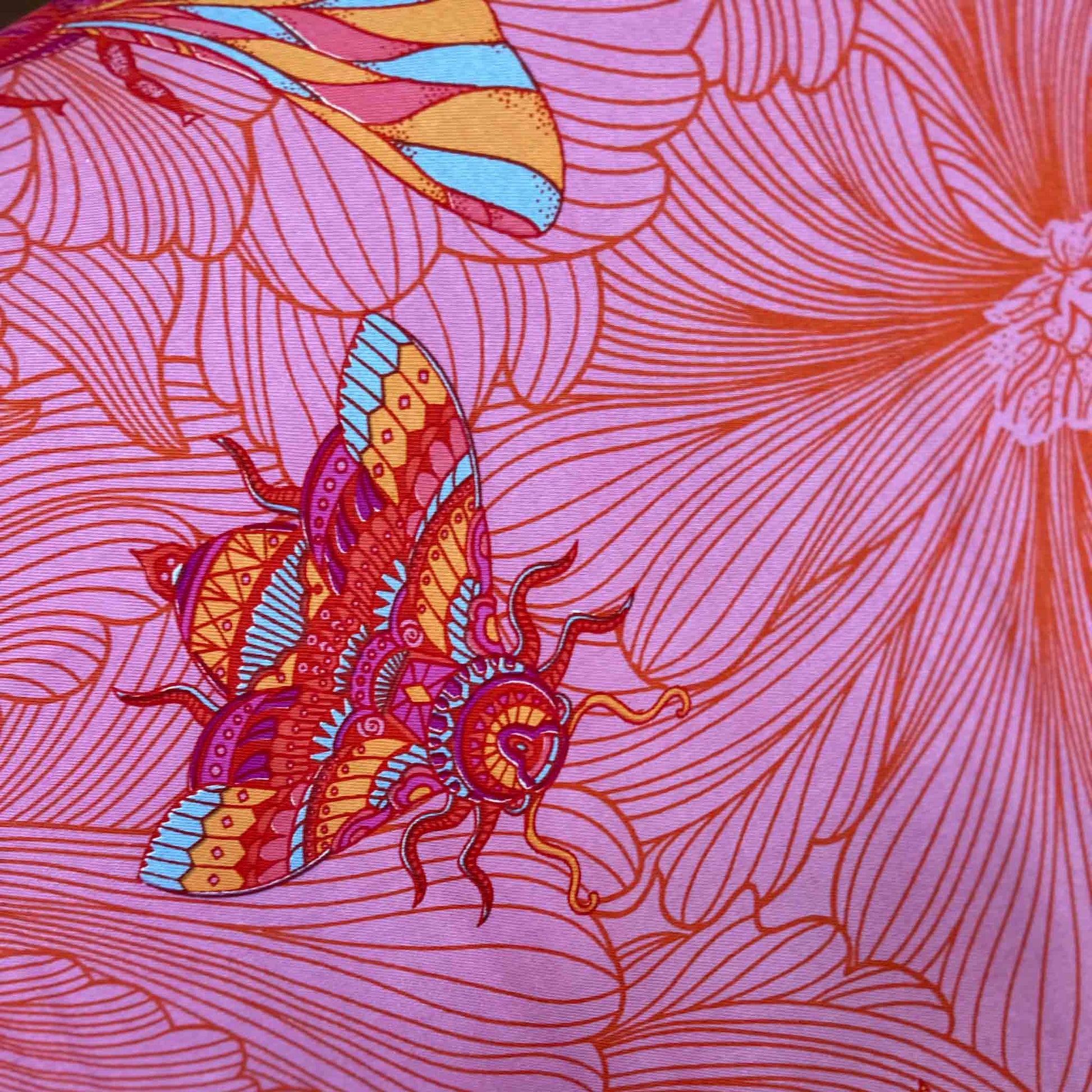 Schal JUST BEES, Kaschmir und Seide, double face, 100x200, orange-pink