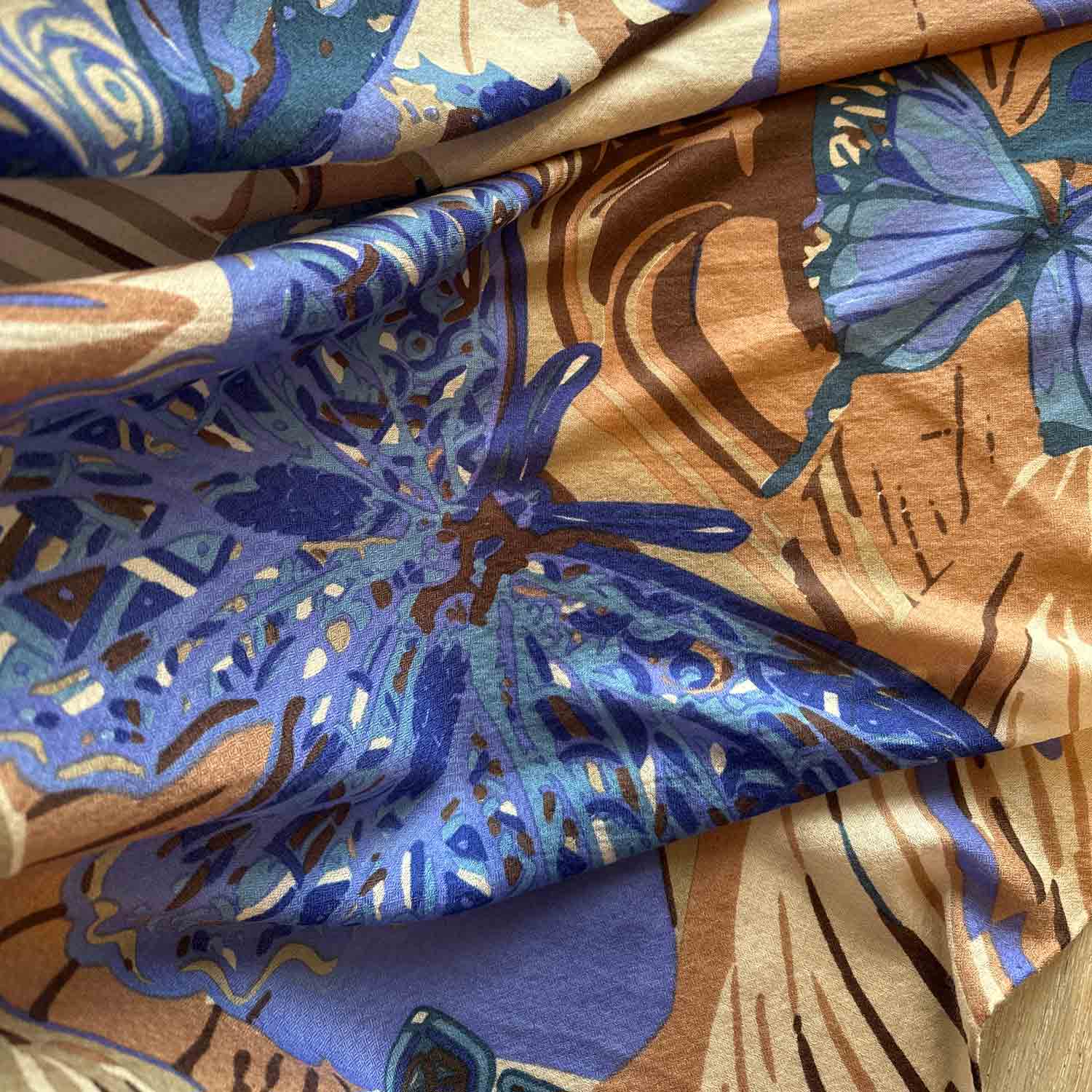 METHAMORPHOSE Kaschmir Carre Tuch in den Farben Mocca Mousse, Toffe, Beige, Braun, Blau, Ltd 5