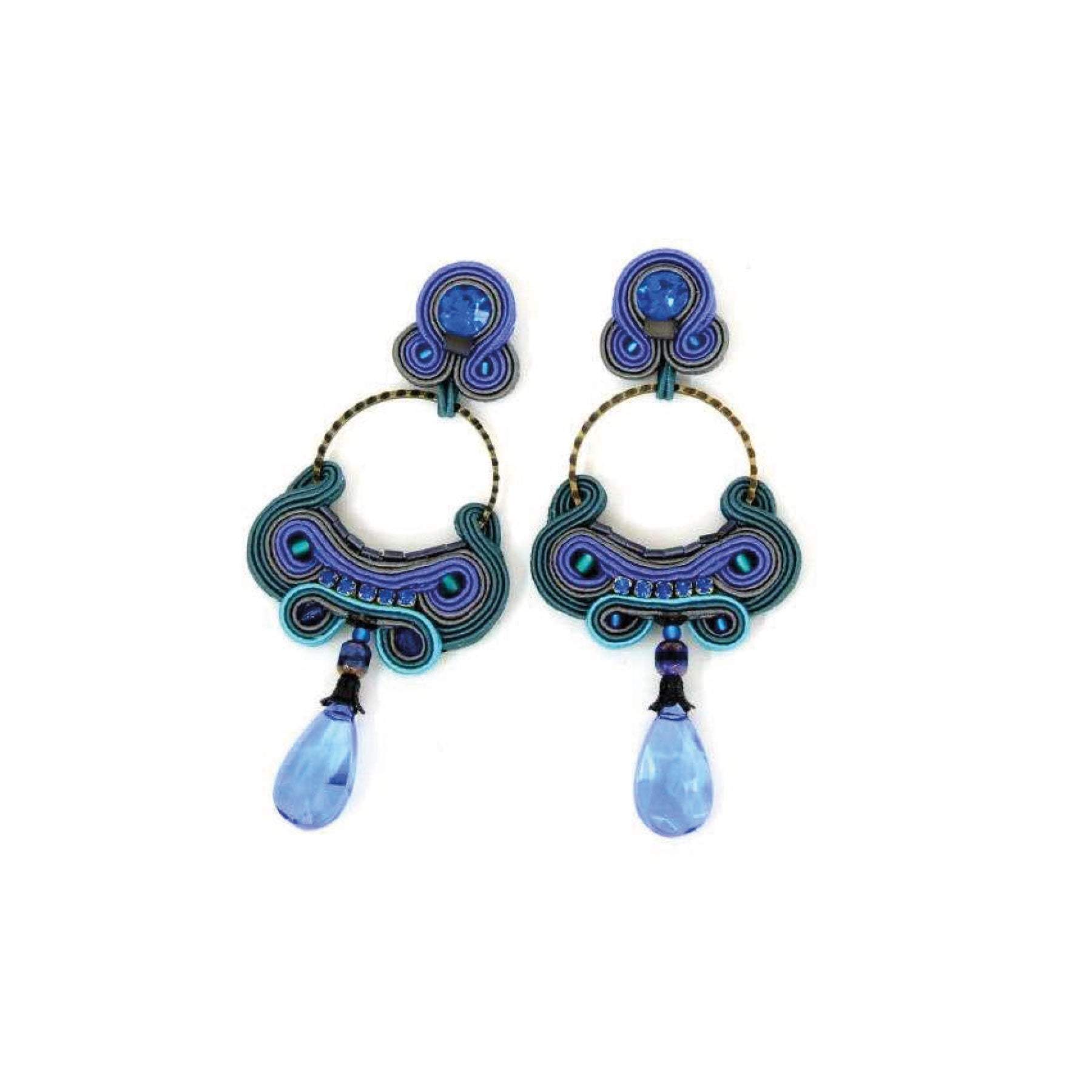 ACCENT MUST HAVE Ohrringe, in Blautönen by DORI CSENGERI, 4,5 x 9,5 cm