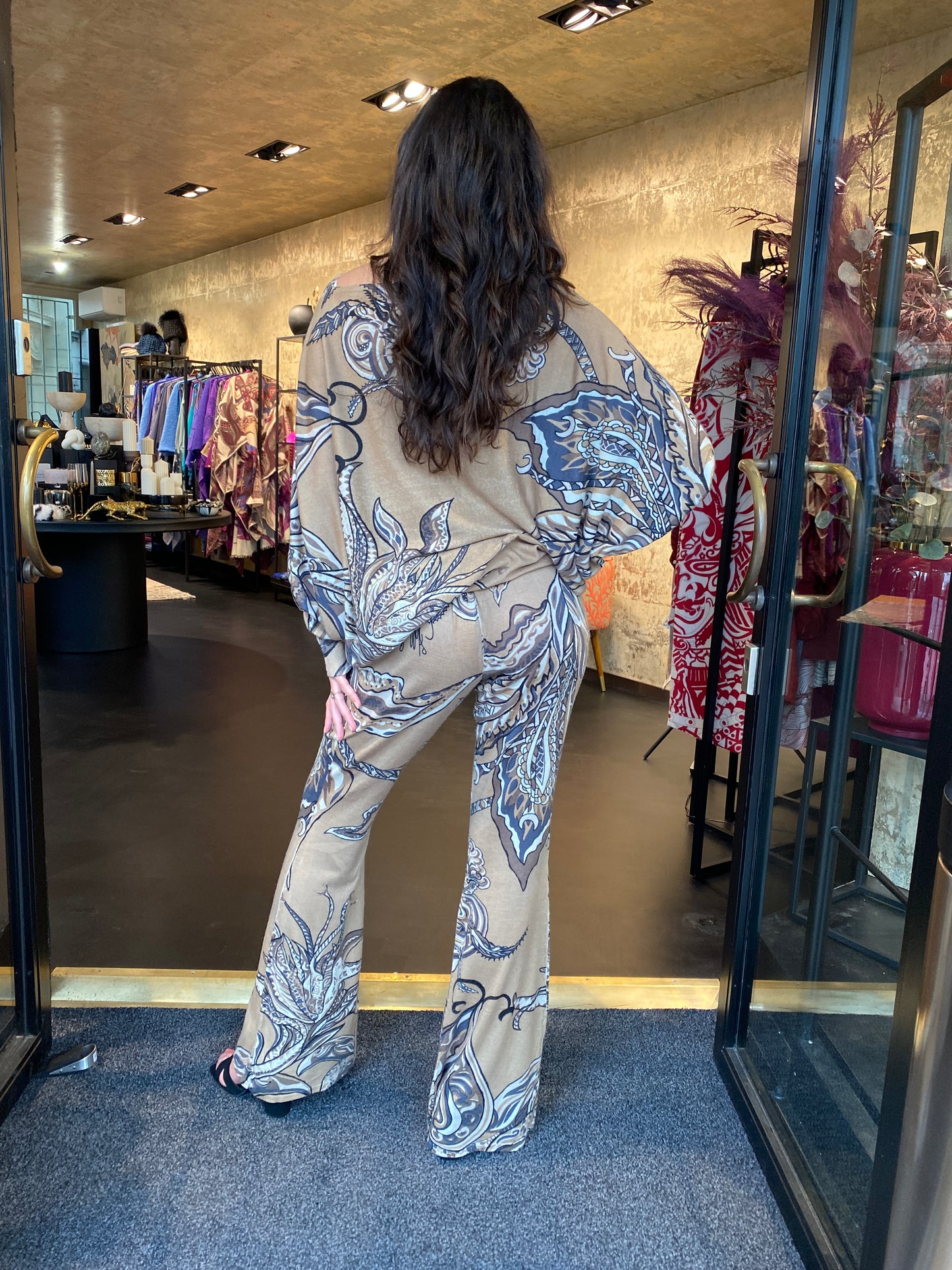 SOUL FLOWERS Baby-Kaschmir Feinstrick Pullover mit Fledermaus-Ärmeln, beige & gold, limitiert # 3