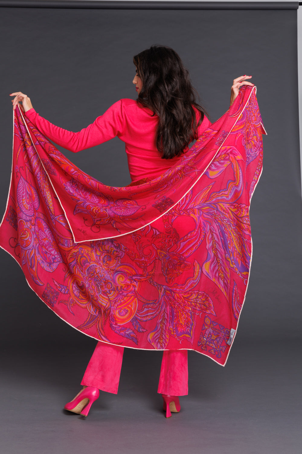 “BONDED IN GARDEN EDEN” 100% AAA Kaschmir Himbeere