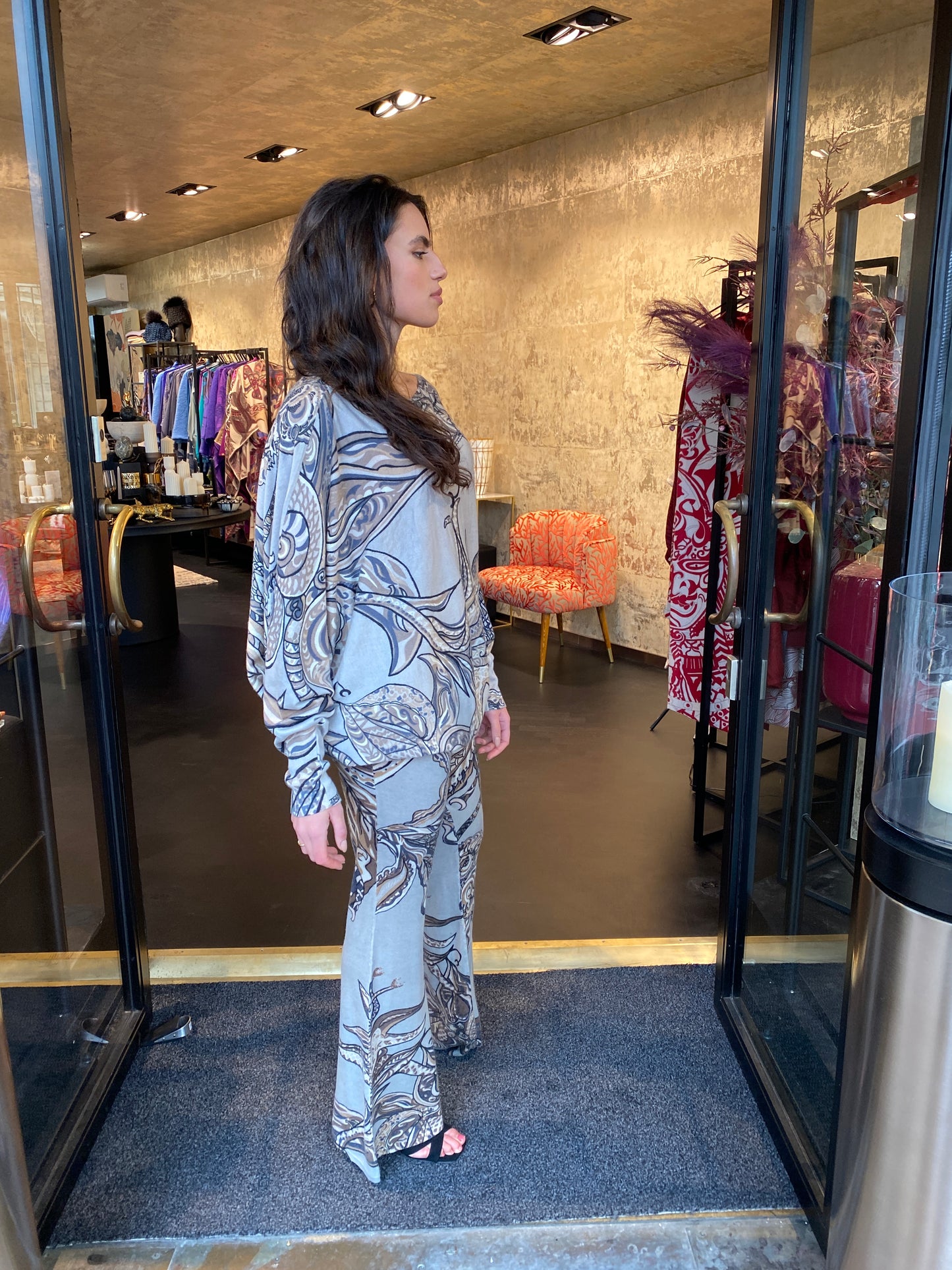 SOUL LEAVES Baby-Kaschmir Feinstrick Pullover mit Fledermaus-Ärmeln, taupe & greige, limitiert # 3