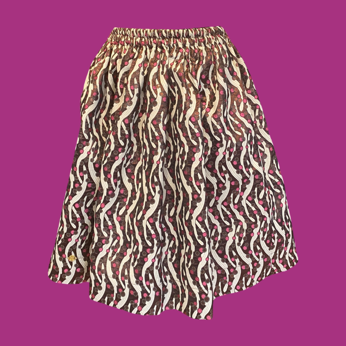 Rock Brokat Seiden - Rokoko- Berry/braun/creme