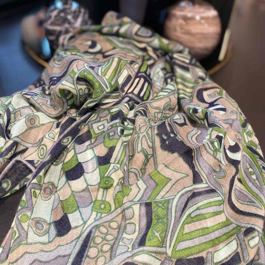 4 Green SAMURAI Kaschmir Carrré Tuch/Schal, Limited Edition