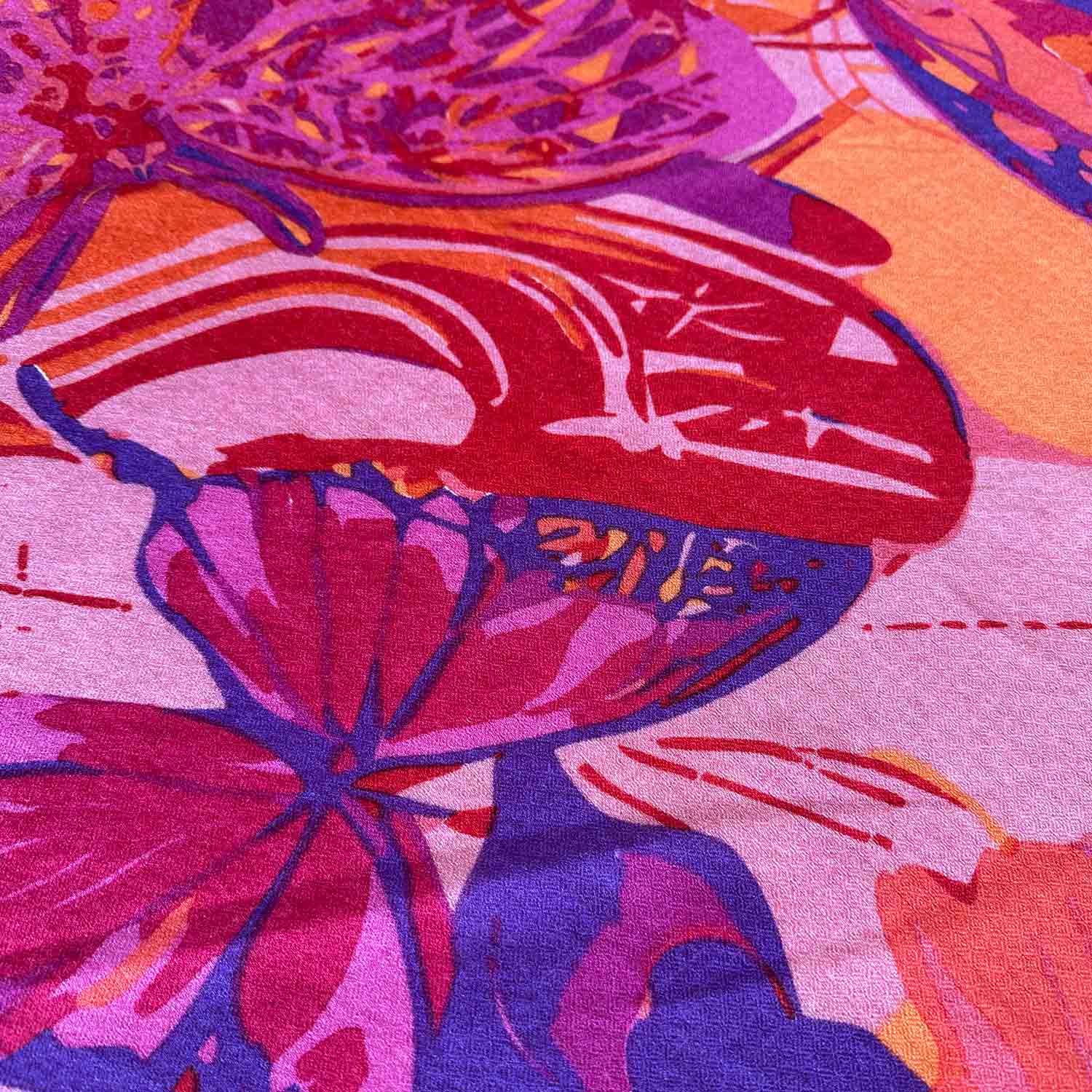 METHAMORPHOSE Kaschmir Carre Tuch, Lila, Orange, Burgund, Pink. Limitiert 3/5