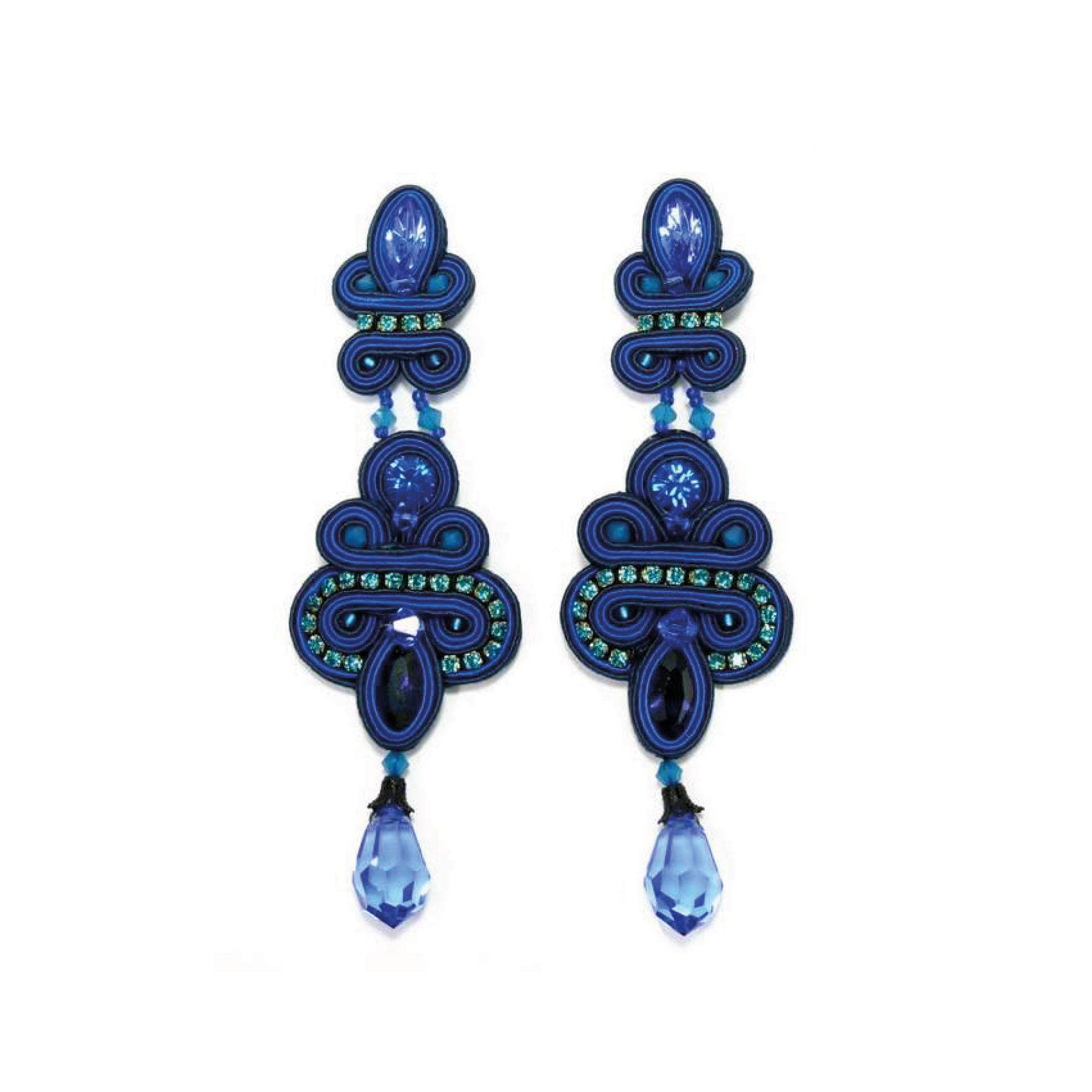 DOWNTOWN ELECTRIC BLUE OHRRINGE by DORI CSENGERI, 11,5 x 3,5 cm