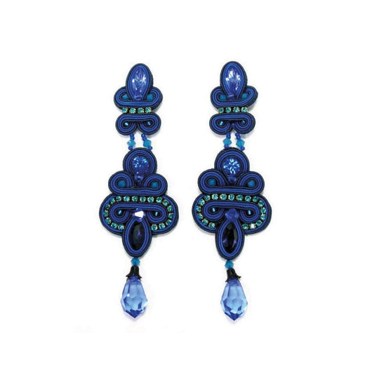 DOWNTOWN ELECTRIC BLUE OHRRINGE by DORI CSENGERI, 11,5 x 3,5 cm