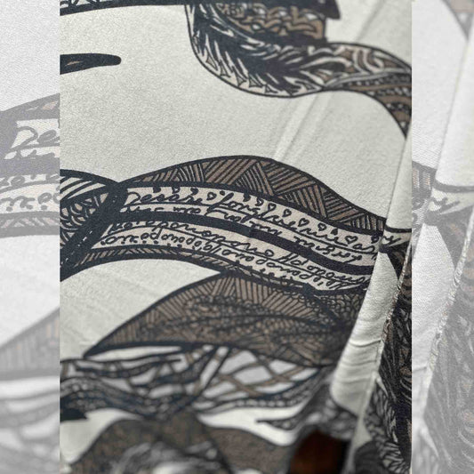 SOUL LEAVES Baby-Kaschmir Feinstrick Pullover mit Fledermaus-Ärmeln, schwarz  / taupe, limitiert # 2