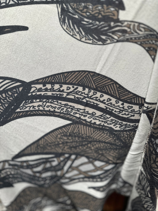 SOUL LEAVES Baby-Kaschmir Feinstrick Pullover mit Fledermaus-Ärmeln, schwarz  / taupe, limitiert # 2