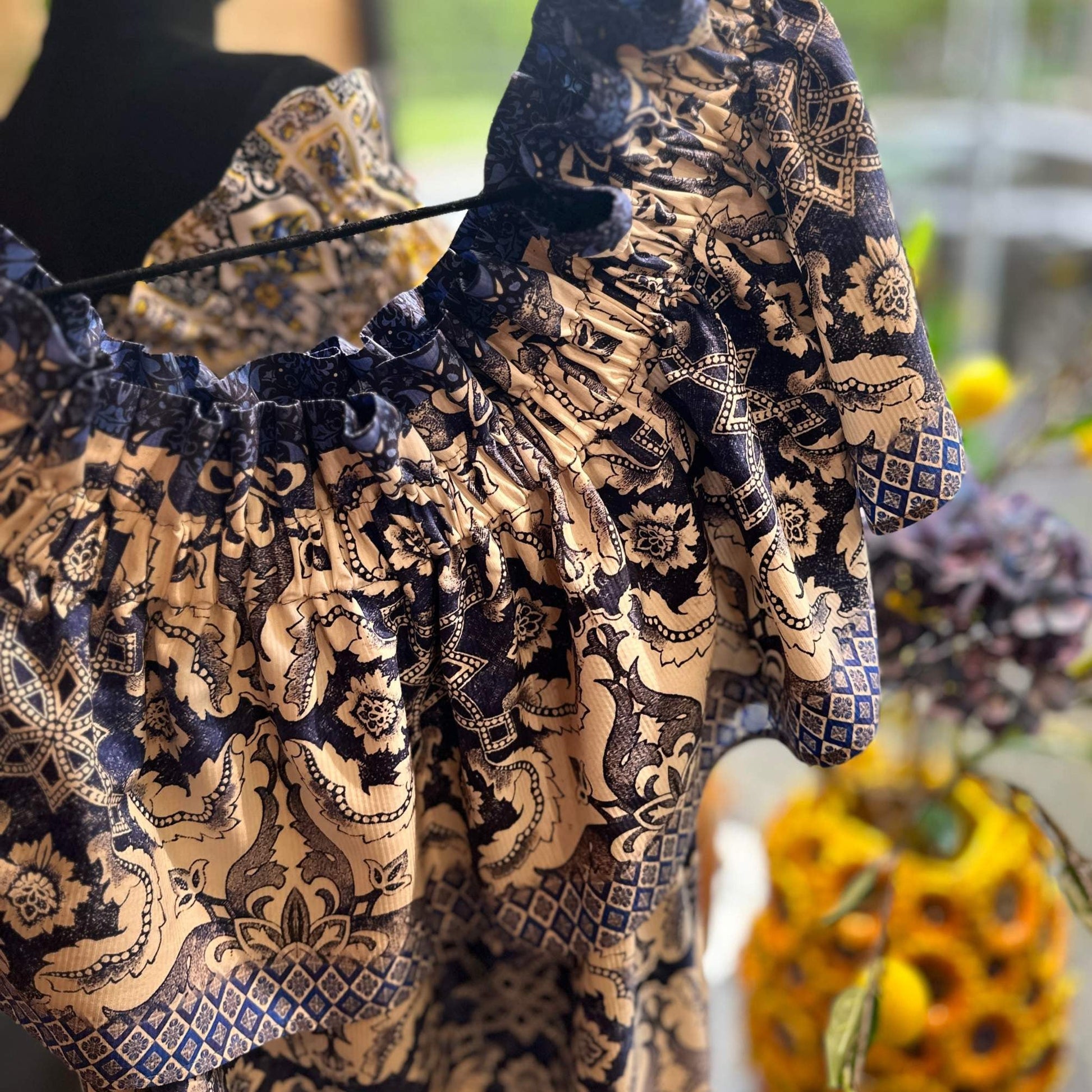 Kleid TIMELESS SUSTAINABLE COLL., Carmen, Majolica Baumwolle, Unikat L