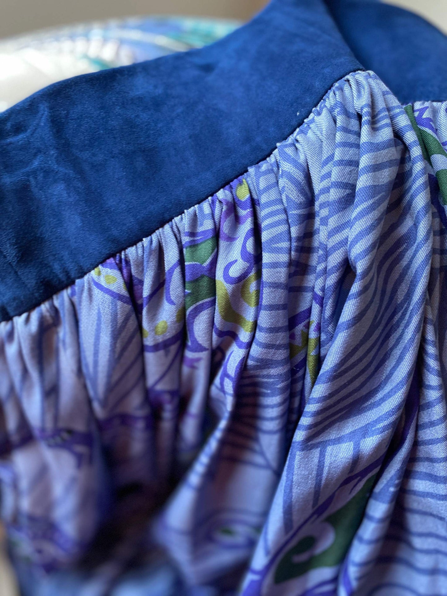 Maxi-Rock JUNGLE LOVE, Seide, blue & green, handmade, limitiert 2 St.