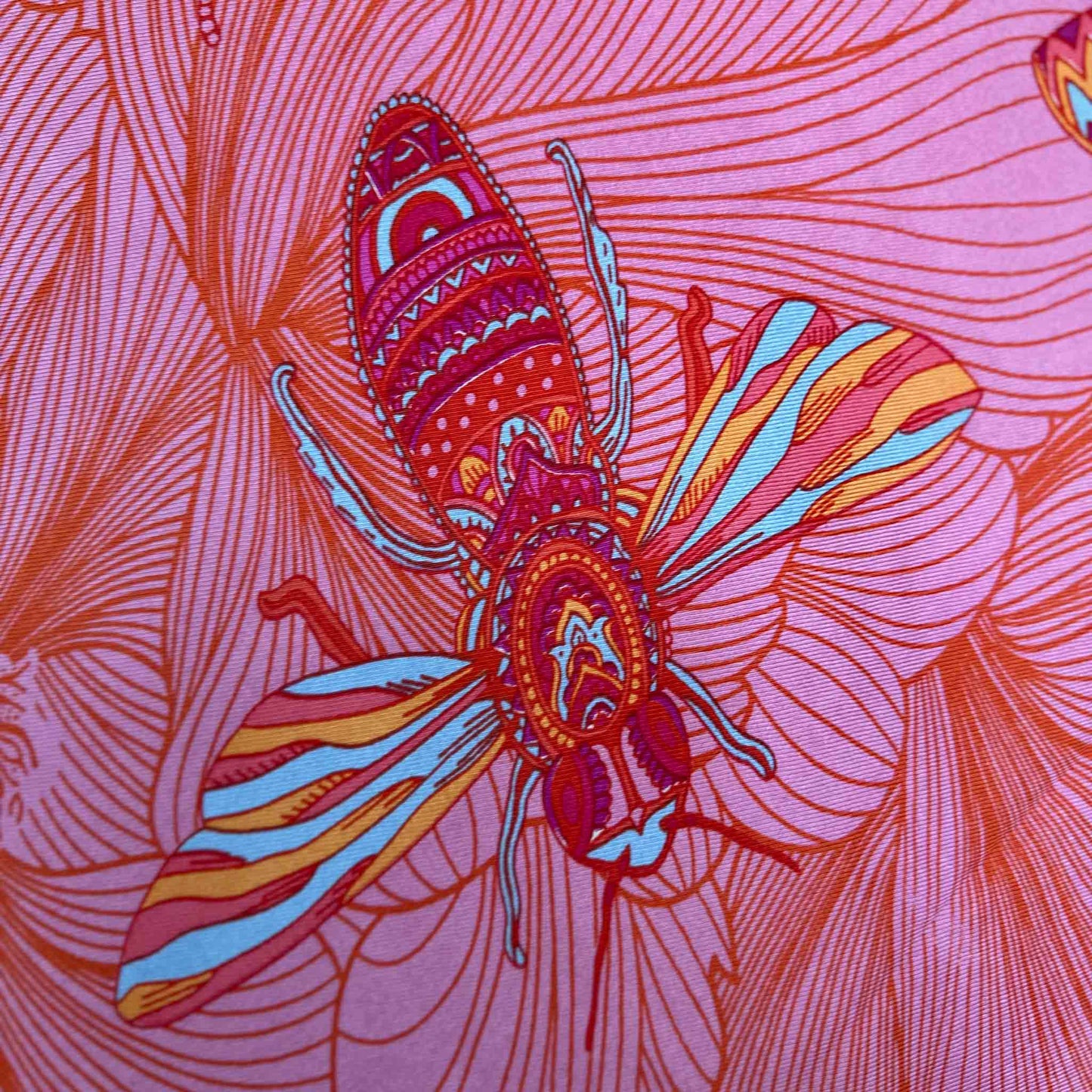 Schal JUST BEES, Kaschmir und Seide, double face, 100x200, orange-pink