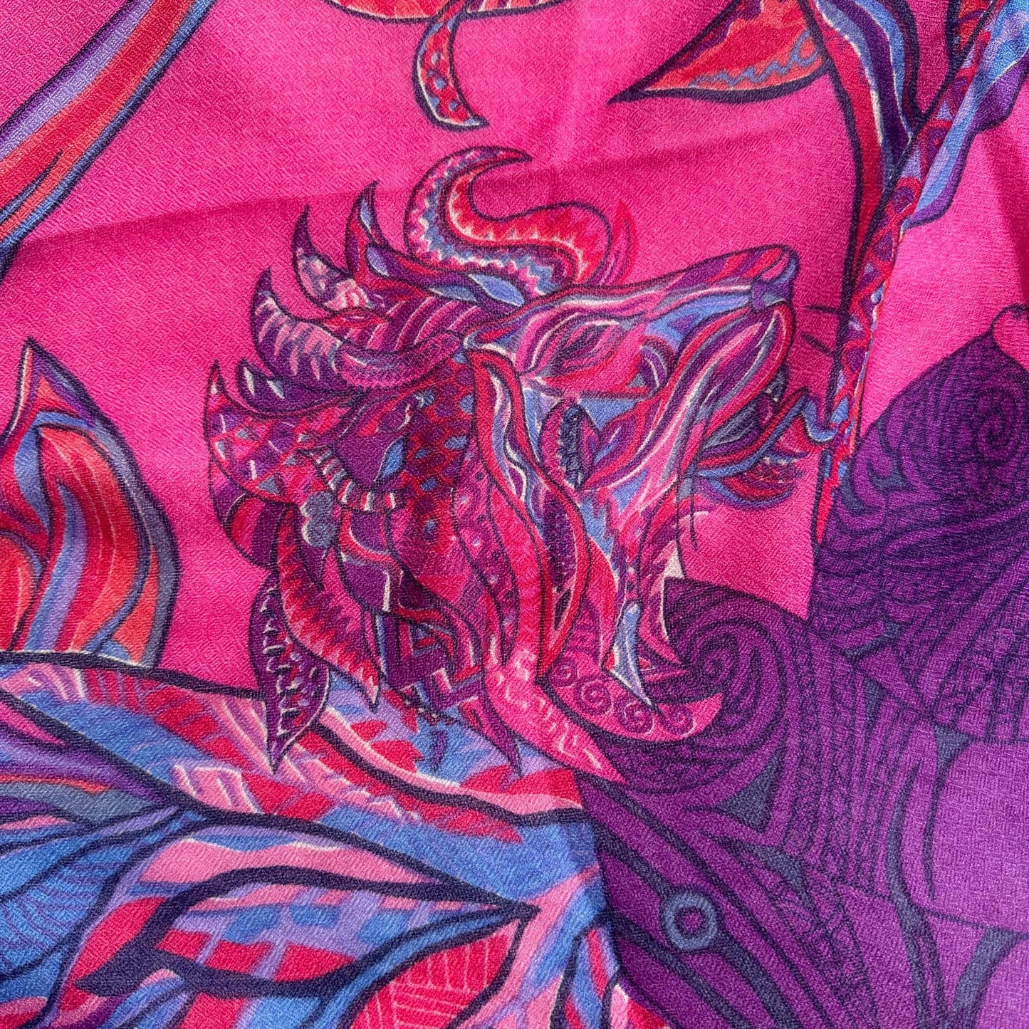 Tuch BONDED IN GARDEN EDEN, Kaschmir Carré, pink & purple LIMITED 8 St