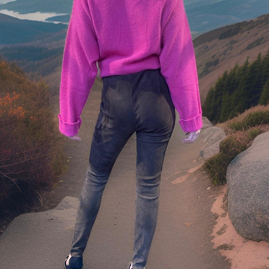 Lederhose/ Leggings aus Stretch-Lammleder, trüffelbraun, Maßkonfektion