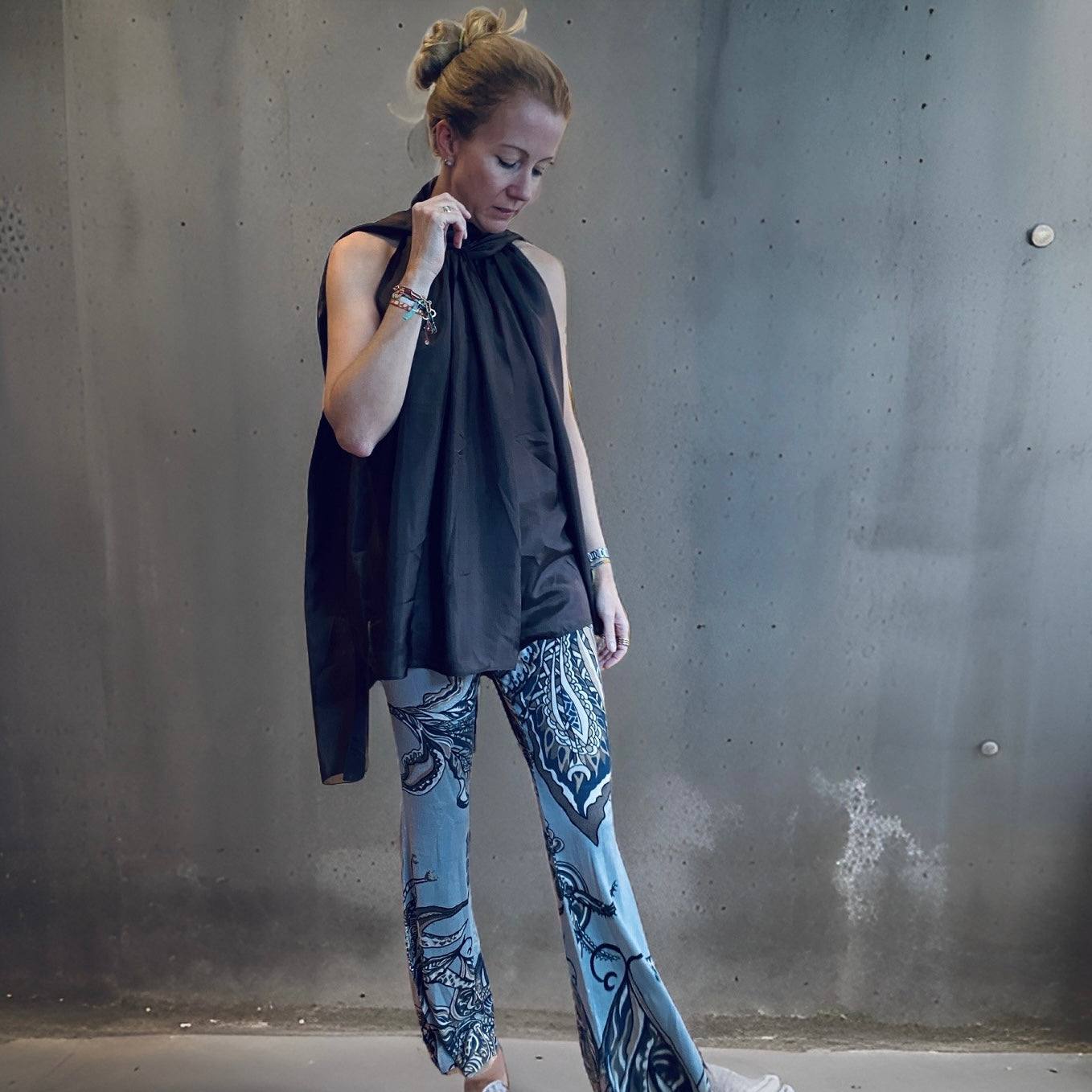 Hose SOUL LEAVES Feinstrick Kaschmir mit Schlag, greige, Limited 5 St.