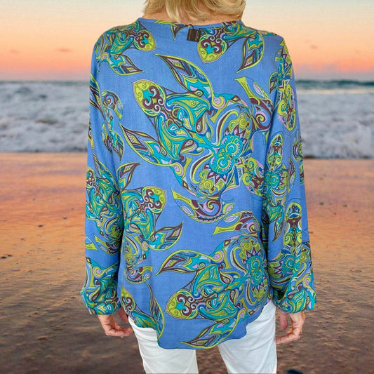 MAORI TURTLES Sommer Tunika, gruen & blau, Limited Edition, 3 St.