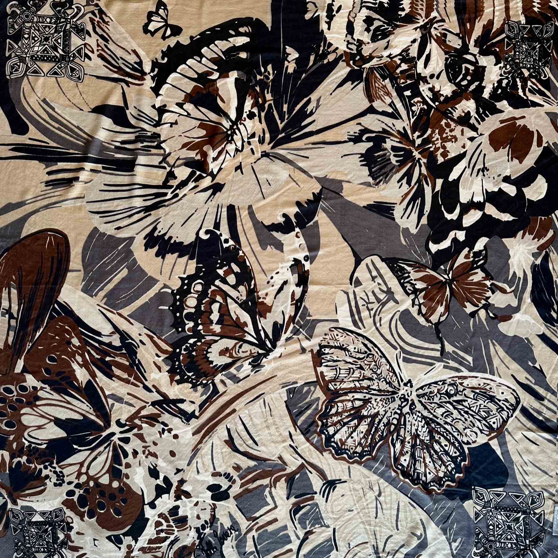 METHAMORPHOSE Kaschmir Carre Tuch, Beige, Braun, Blau, Anthrazit, Schwarz. Limitiert 3