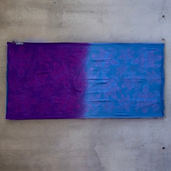 “TURTLE LOVE” Doubleface Kaschmir & Seiden-Schal - 200x100 - petrolblau/pink/ lila / blau - Limitiert #5