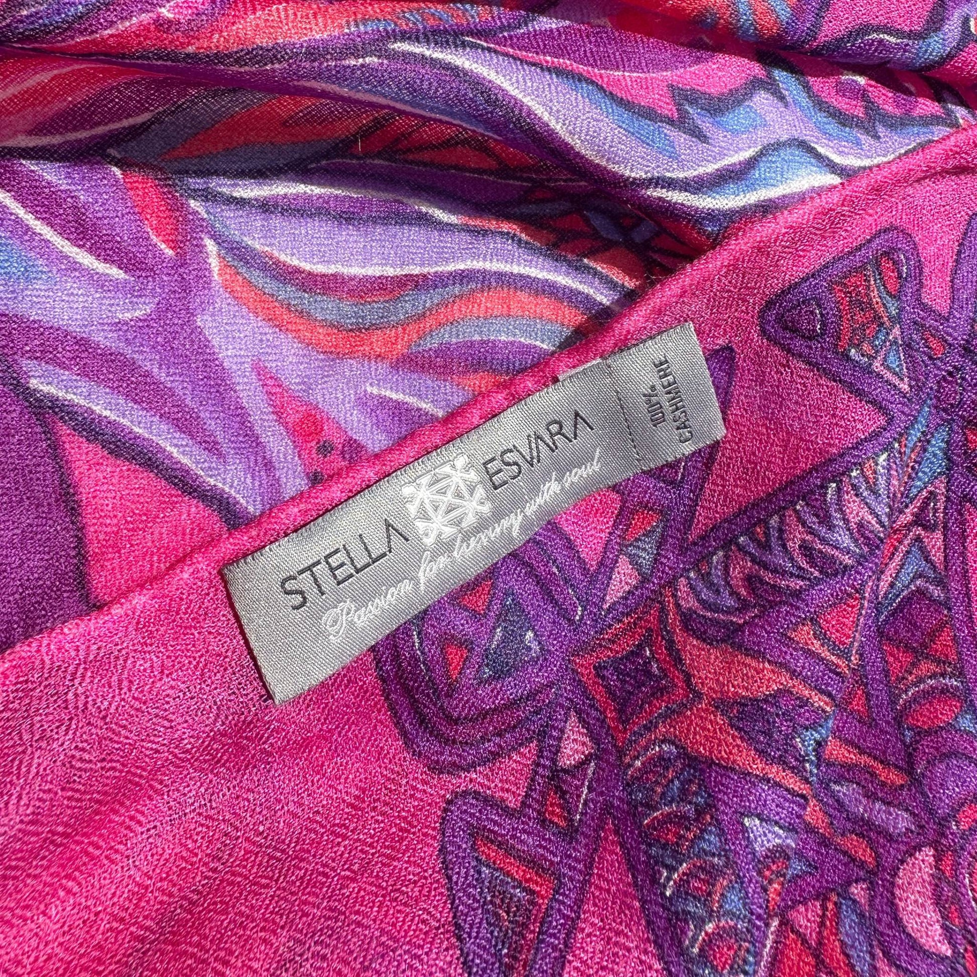 Tuch BONDED IN GARDEN EDEN, Kaschmir Carré, pink & purple LIMITED 8 St