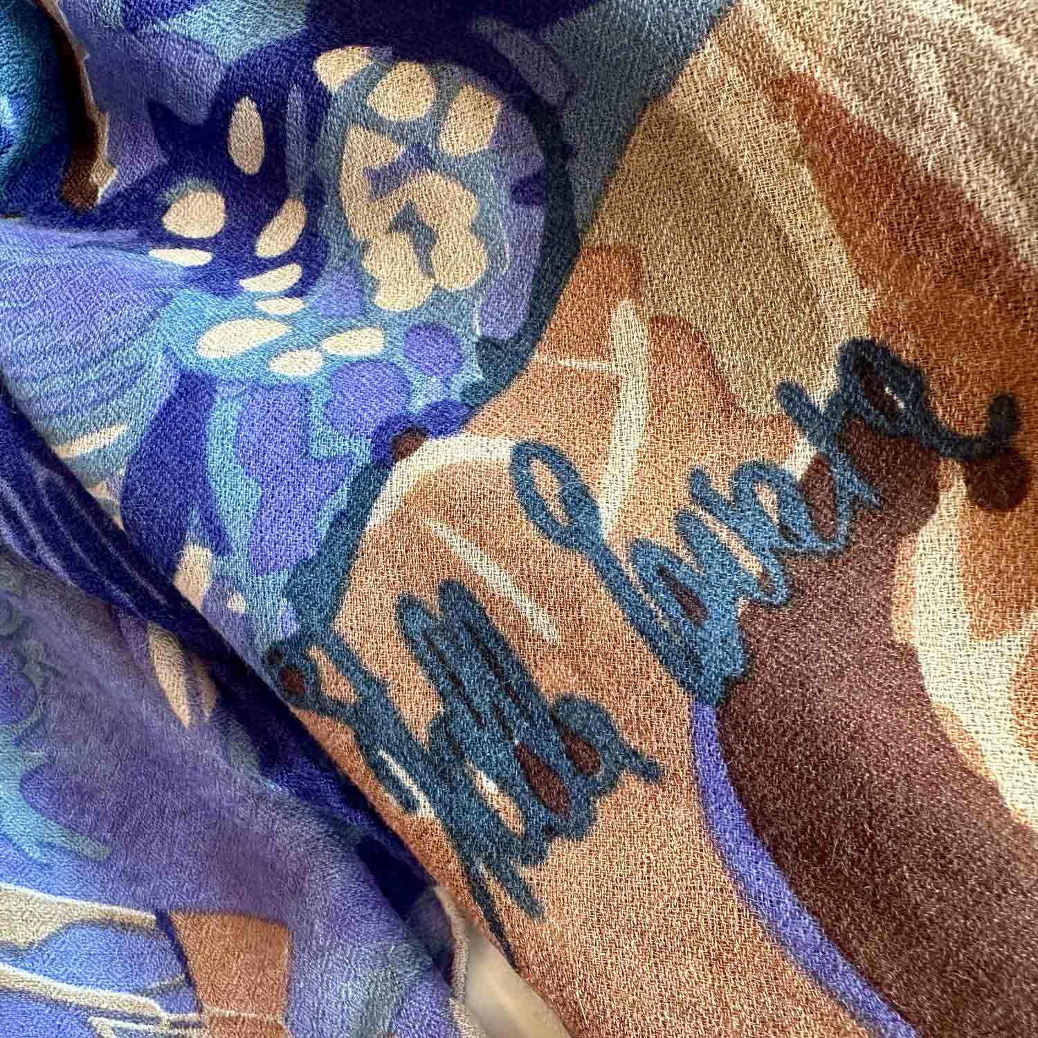 METHAMORPHOSE Kaschmir Carre Tuch in den Farben Mocca Mousse, Toffe, Beige, Braun, Blau, Ltd 5