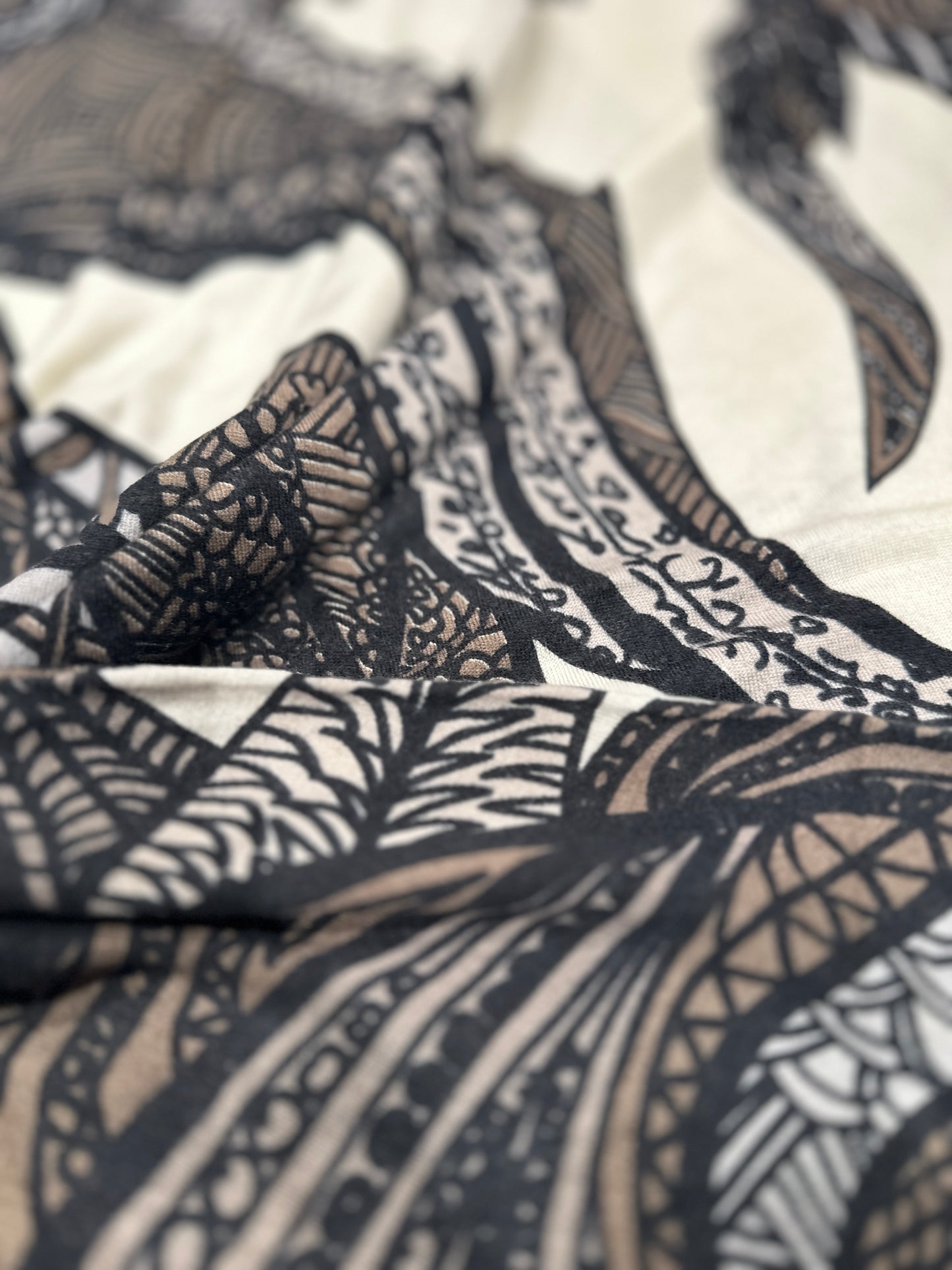 SOUL LEAVES Baby-Kaschmir Feinstrick Pullover mit Fledermaus-Ärmeln, schwarz / creme, limitiert # 2