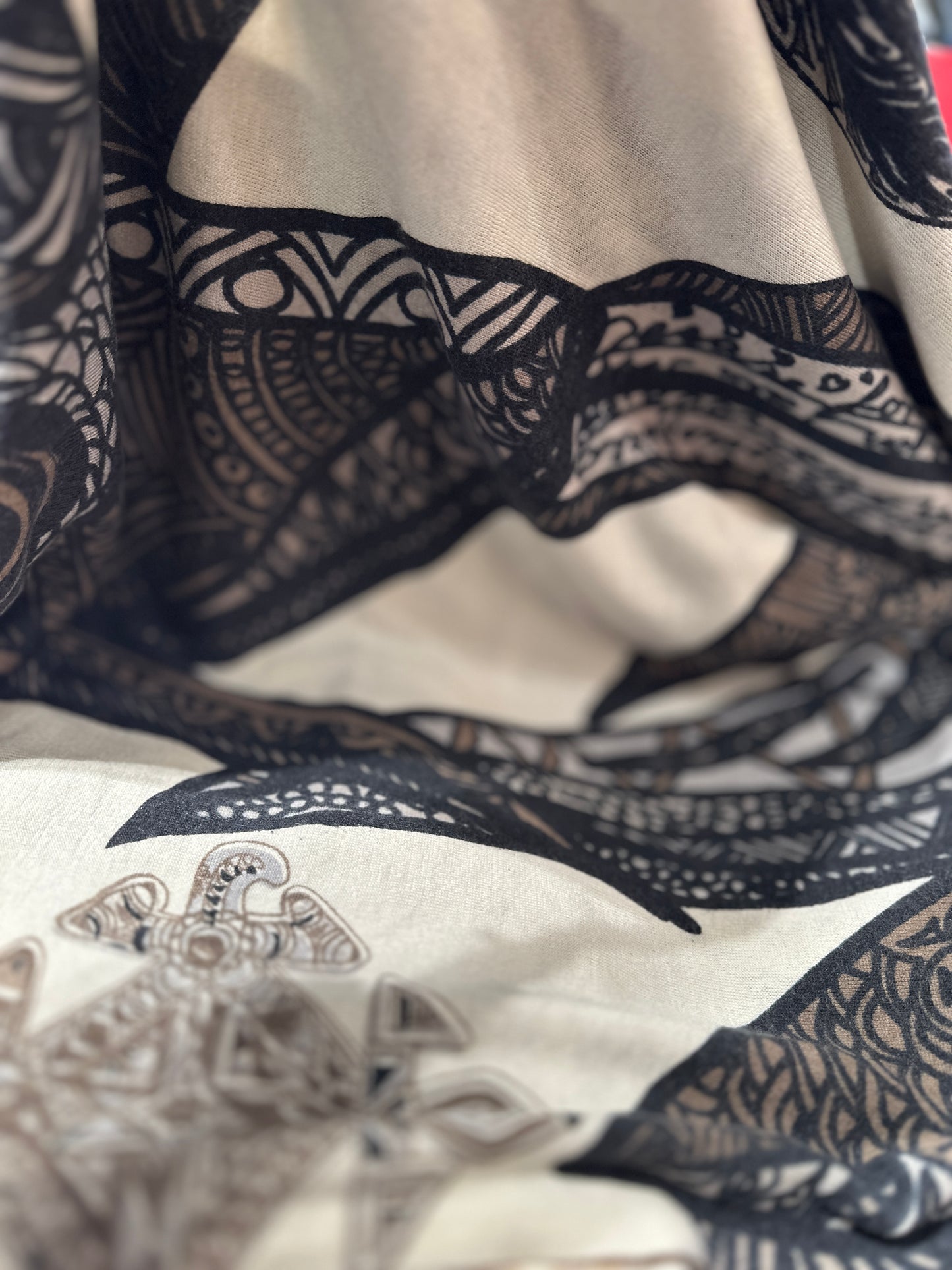 SOUL LEAVES Baby-Kaschmir Feinstrick Pullover mit Fledermaus-Ärmeln, schwarz / creme, limitiert # 2